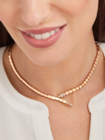 rose gold Serpenti Viper diamond necklace