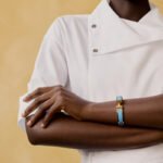 light blue enamel bangle bracelet