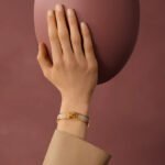 taupe enamel bangle bracelet