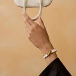 white enamel bangle bracelet