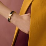 black enamel bangle bracelet