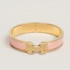 pink enamel bangle bracelet