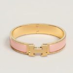 pink enamel bangle bracelet