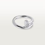 18K white gold diamond nail ring