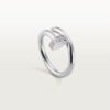 18K white gold diamond nail ring
