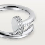 18K white gold diamond nail ring