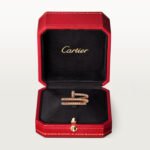 18K rose gold double pavé nail ring