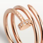 18K rose gold double nail ring