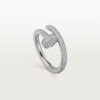 18K white gold full pavé diamond nail ring