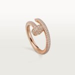 18K rose gold full pavé diamond nail ring