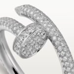 18K white gold full pavé diamond nail ring