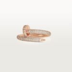 18K rose gold full pavé diamond nail ring