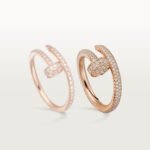 18K rose gold full pavé diamond nail ring
