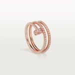 18K rose gold double pavé nail ring