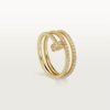 18K gold double pavé nail ring
