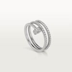 18K white gold double pavé nail ring
