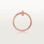 18K rose gold double pavé nail ring