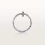 18K white gold double pavé nail ring