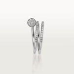 18K white gold double pavé nail ring