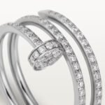 18K white gold double pavé nail ring
