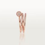 18K rose gold double pavé nail ring
