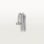 18K white gold double pavé nail ring