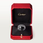 18K white gold double pavé nail ring