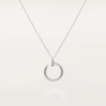 18k white gold diamond nail pendant necklace