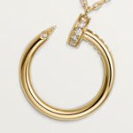 18k gold diamond nail pendant necklace