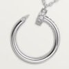 18k white gold diamond nail pendant necklace