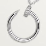 18k white gold diamond nail pendant necklace