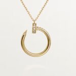 18k gold diamond nail pendant necklace
