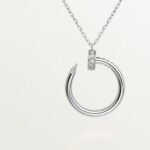 18k white gold diamond nail pendant necklace