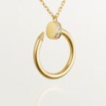 18k gold diamond nail pendant necklace