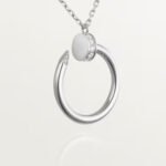 18k white gold diamond nail pendant necklace