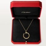 18k gold diamond nail pendant necklace