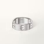 18K white gold unlimited screw texture ring