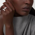18K white gold unlimited screw texture ring