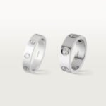18K white gold 3 diamond screw ring