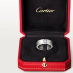 18K white gold 3 diamond screw ring