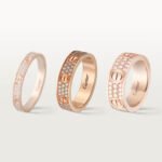 Shop our 18K gold pavé diamond screw ring. This luxury minimalist gold band features brilliant pavé detailing and modern architectural design.