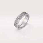 18K white gold pavé diamond screw ring
