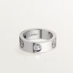 18K white gold 3 diamond screw ring