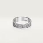 18K white gold pavé diamond screw ring