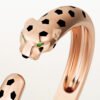 18k rose gold panther head open bangle bracelet