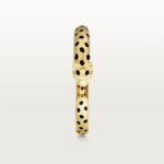 18k gold panther head open bangle bracelet