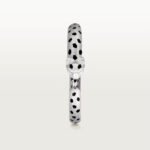 18k white gold panther head open bangle bracelet