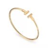 minimalist T open bangle bracelet