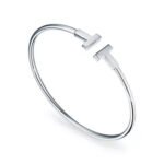 minimalist T open bangle bracelet
