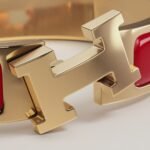 red enamel bangle bracelet